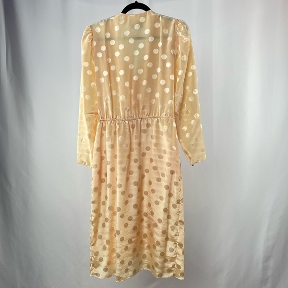 Vintage Diane von Furstenberg  Polka Dot Print Midi Length Wrap Dress in Cream 8 - Picture 6 of 7